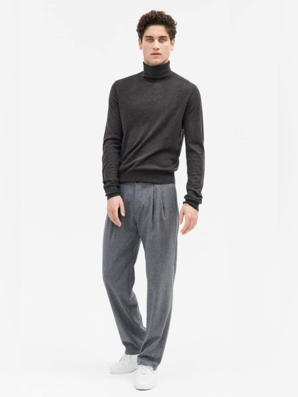 Filippa K Fabian Herringbone Wool Trousers Grey Size 48 (US 36)